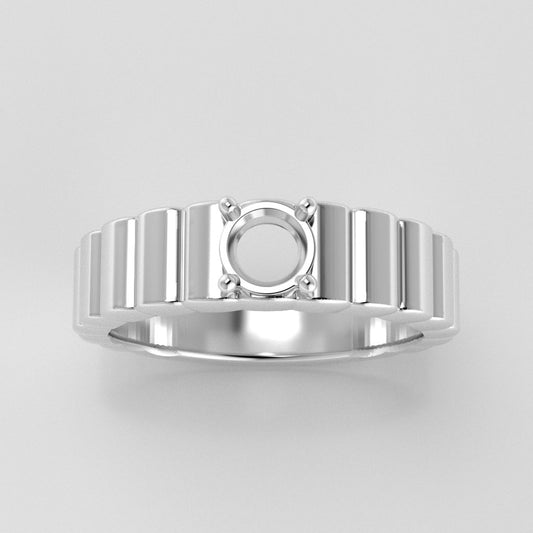 The Lynx | 14k | White | Size 7 | Stone Emerald | B Quality | 1ct | Moss Ring Box | Custom Engraving: Niamh  +$75