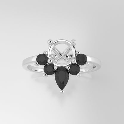 The Estelle | Platinum | White | Size 4 | Stone KT60 | Green Ring Box | Custom Engraving:  +$0