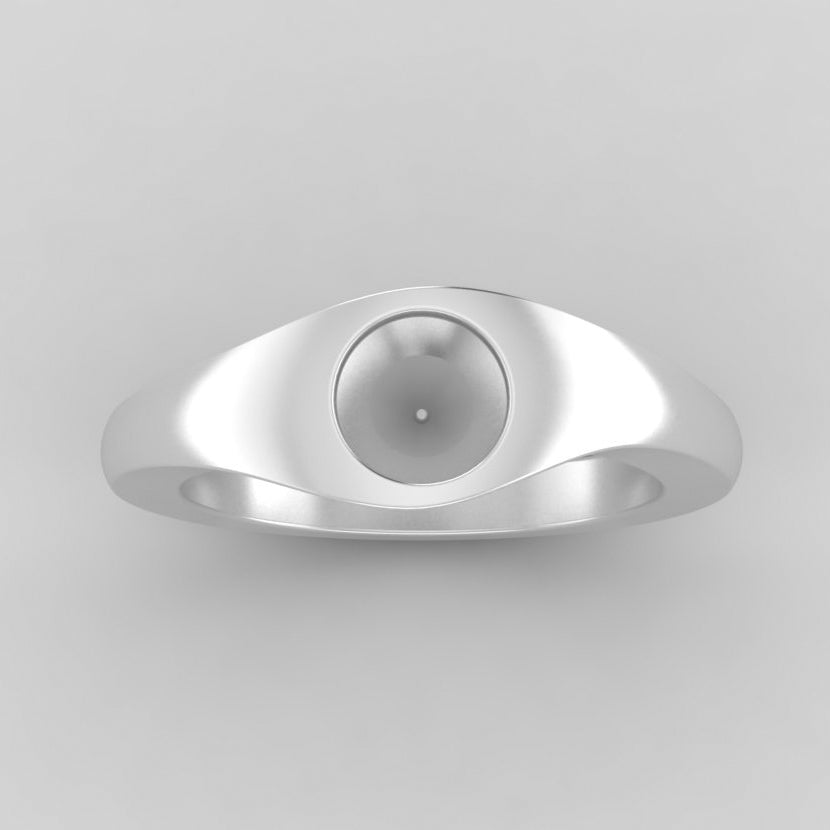 The Apollo | 14k | White | Size 6.5 | Stone MOS104 | Dune Ring Box | Custom Engraving:  +$0
