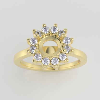 The Soleil | 14k | Yellow | Size 7.5 | Stone RB41 | Moss Ring Box | Custom Engraving:  +$0