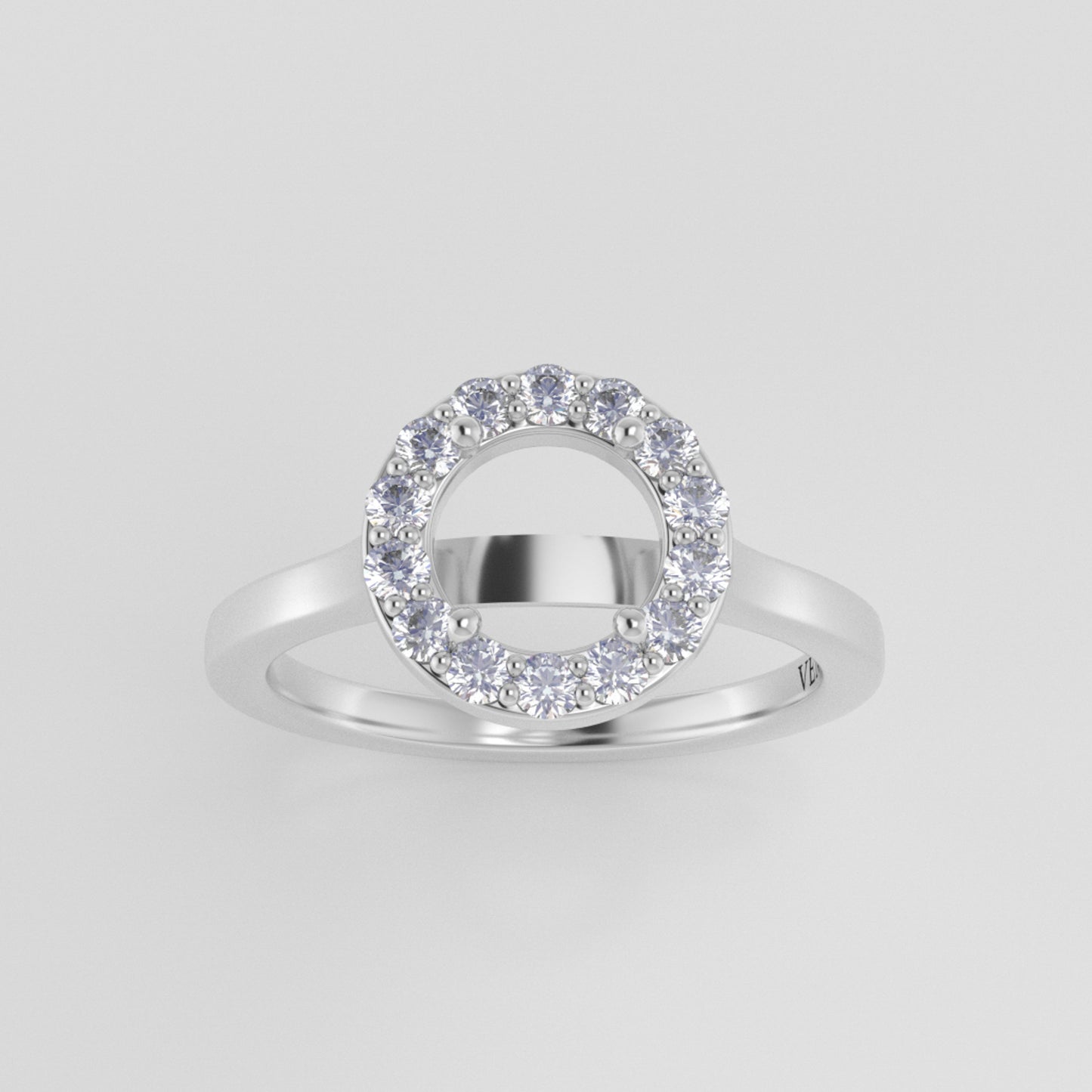 The Ophelia | 14k | White | Size 8 | Stone SA11 | Cinque Ring Box | Custom Engraving:  +$0