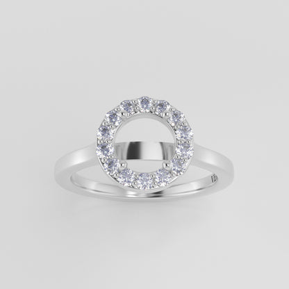 The Ophelia | 18k | White | Size 9 | Stone OP31 | Antelope Ring Box | Custom Engraving: K&B +$75