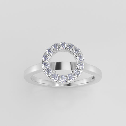 The Ophelia | 18k | White | Size 9 | Stone OP31 | Antelope Ring Box | Custom Engraving: K&B +$75