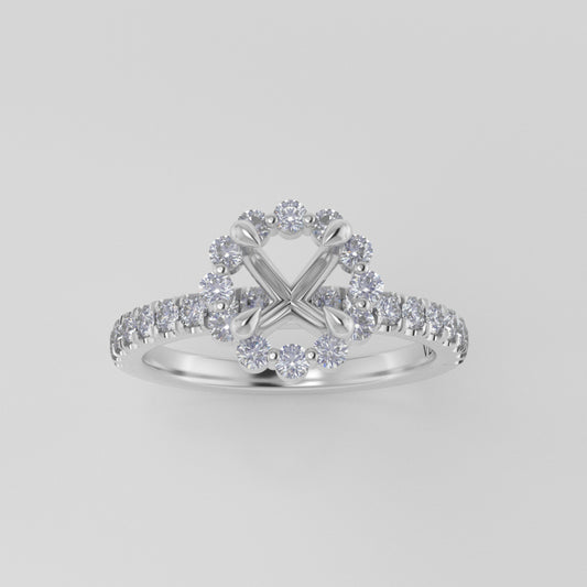 The Cordelia | 14k | White | Size 6.5 | Stone Moissanite | Round | 5.5mm | Rockies Ring Box | Custom Engraving:  +$0