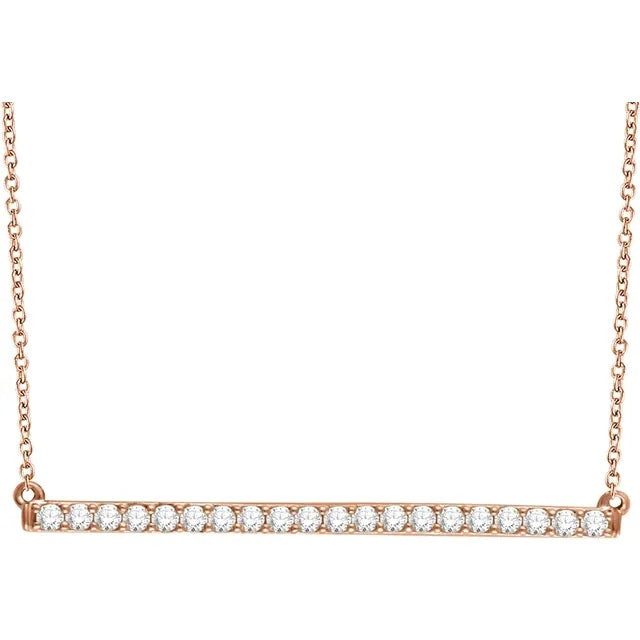 Single Row Diamond Bar Necklace