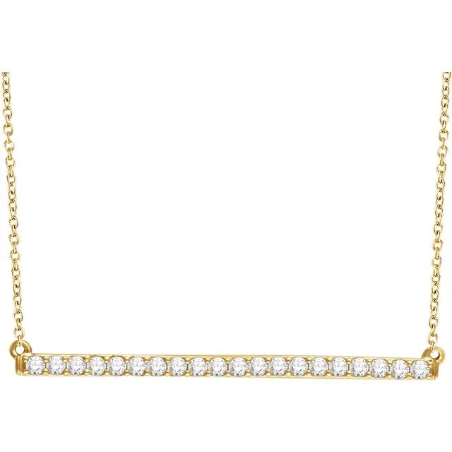 Single Row Diamond Bar Necklace