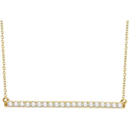 Single Row Diamond Bar Necklace