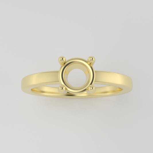 The Vega | 14k | Yellow | Size 5.75 | Stone MOS93 | Cinque Ring Box | Custom Engraving: eu e você +$75