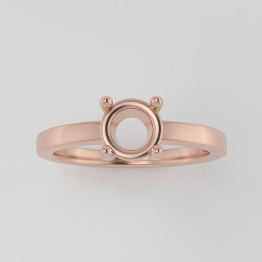 The Vega | 14k | Rose | Size 6.25 | Stone OP75 | Sand Dune Ring Box | Custom Engraving:  +$0