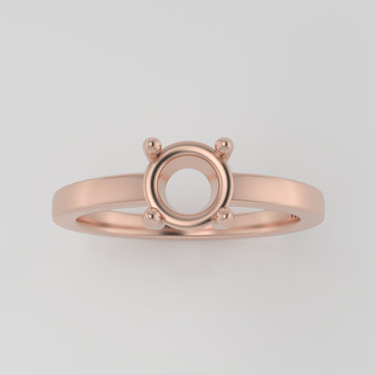 The Vega | 14k | Rose | Size 6 | Stone MOS45 | Cinque Ring Box | Custom Engraving:  +$0