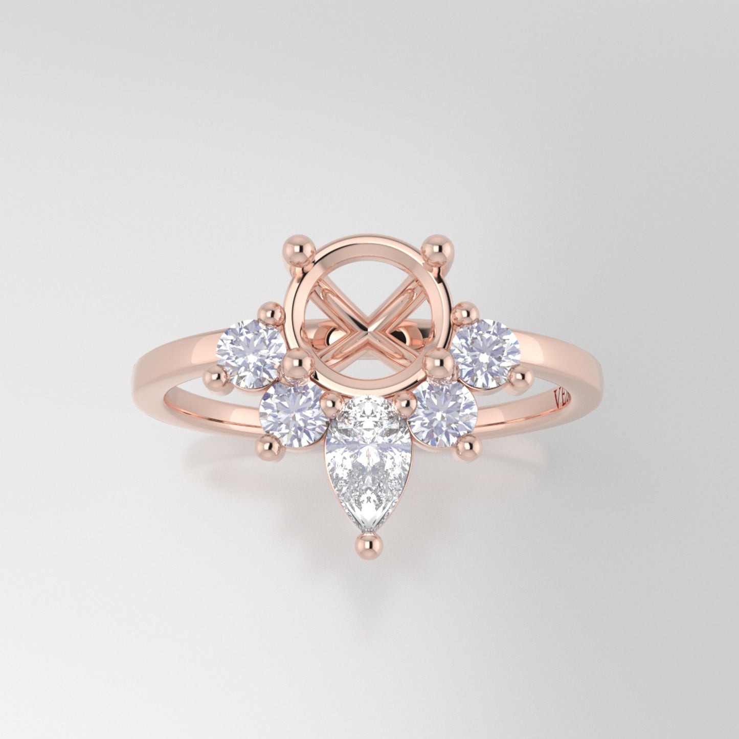 The Celeste | 18k | Rose | Size 6.5 | Stone Moissanite | Marquise | 11x5.5mm | Rainforest Ring Box | Custom Engraving:  +$0