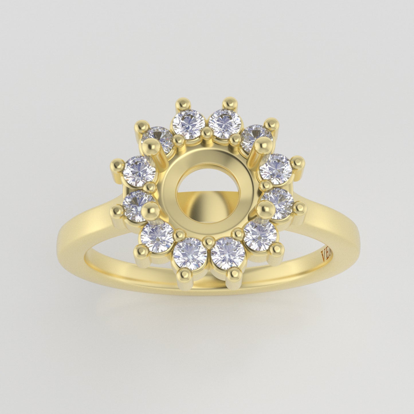 The Soleil | 14k | Yellow | Size 8 | Stone CLR65 | Antelope Ring Box | Custom Engraving:  +$0